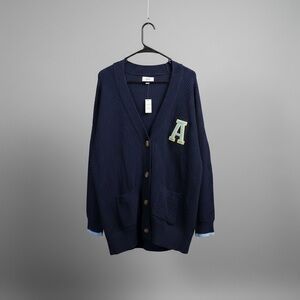 Aerie Women’s Navy Cardigan with Letter Patch